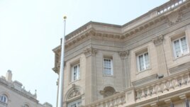 Mástil para la bandera cubana en la futura embajada de Cuba.