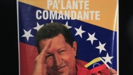 A poster of Venezuela's President Hugo Chavez