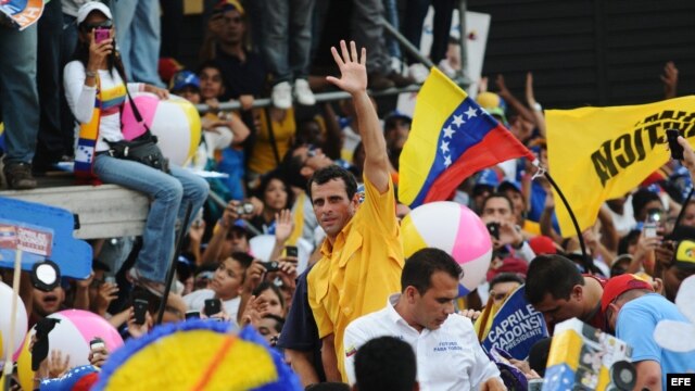 El candidato opositor Henrique Capriles Radonsky. 