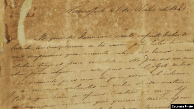 Carta de Félix Varela.