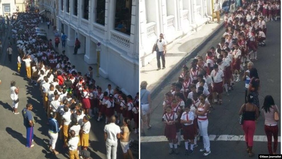 Pioneritos santiagueros se preparan para recibir las cenizas de Fidel Castro.