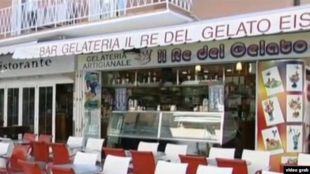 La heladería donde trabajaban los hermanos Rico.