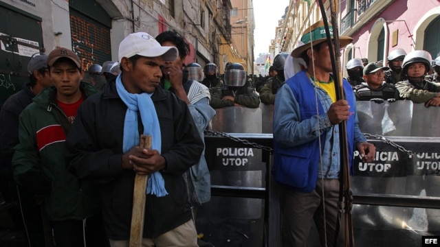 Indígenas bolivianos protestan en La Paz 
