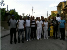 Activistas de UNPACU antes de salir para Santuario de El Cobre, luego fueron detenidos