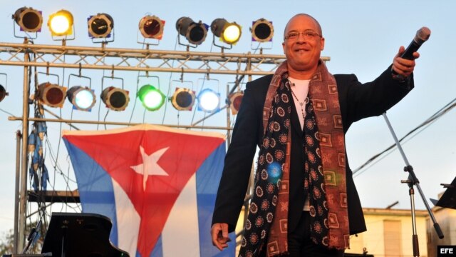 El músico cubano Isaac Delgado en un concierto en La Habana.