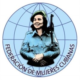El logo de las federadas, con la imagen de Vilma Espín.
