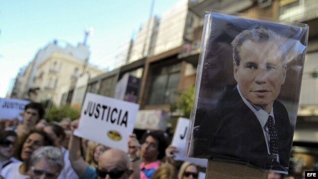 Manifestación del 21 de enero exigiendo justicia tras la muerte del fiscal argentino Alberto Nisman, en Buenos Aires.