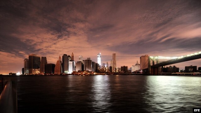 Vista panoramica de Manhattan desde Brooklyn, en Nueva York (EE.UU.). 