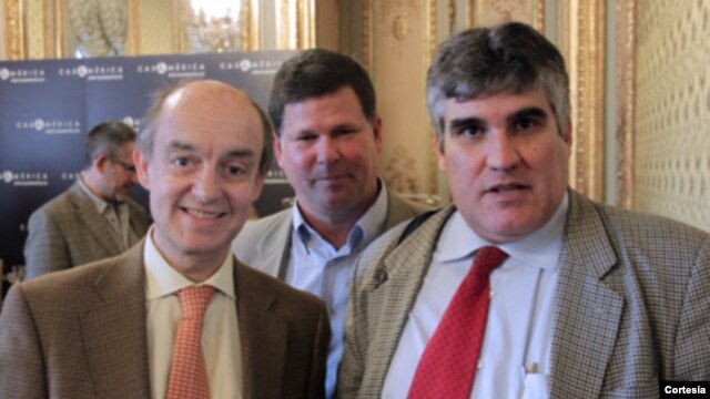Fernando Maura del UPyD con Carlos Payá en Madrid