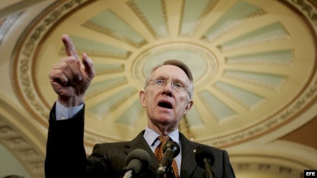 El líder de la mayoría demócrata del senado de los EE.UU., Harry Reid. 