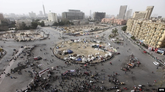 Vista general de una de las manifestaciones  antigubernamentales en Egipto. Foto de archivo