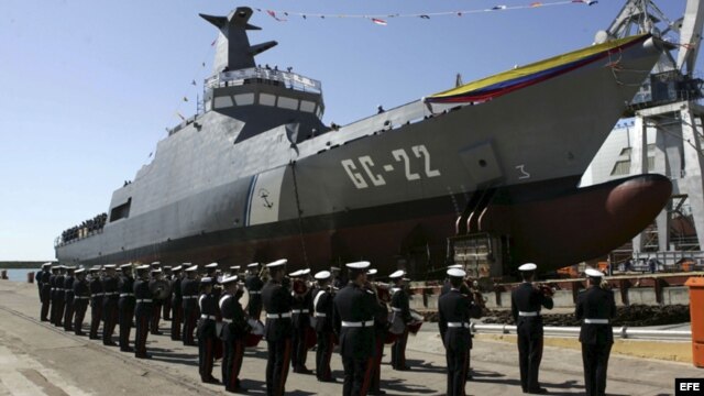 Botadura en el astillero de Navantia de una de las patrulleras construidas por España para la Armada de Venezuela.