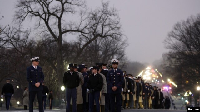 Un ensayo de la ceremonia inaugural del presidente Barack Obama.