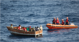 Cubanos interceptados por la Guardia Costera cerca de Cayo Hueso, el 30 de diciembre de 2014.