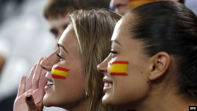 Simpatizantes de la selección de fútbol española.