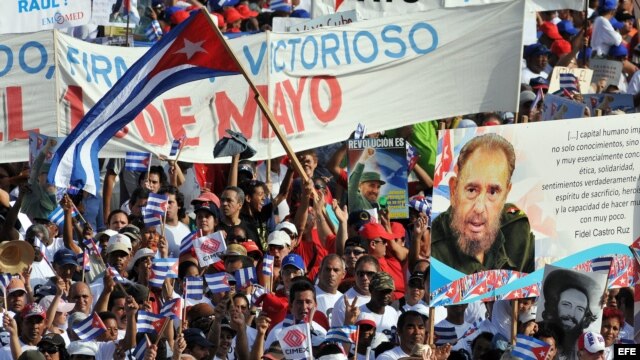 Desfile del 1 de Mayo en Cuba.