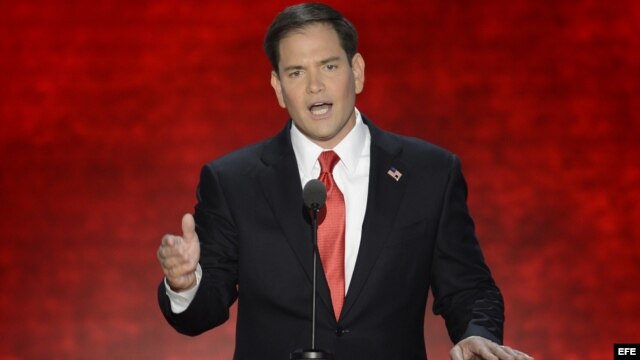  El senador cubanoamericano Marco Rubio pronunció uno de los principales discursos de la convención republicana. 