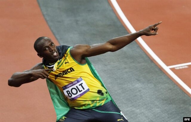 El corredor jamaiquino Usain Bolt tras ganar la prueba de 100 metros en Londres.