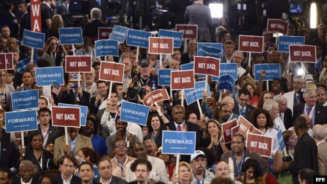 Convención del partido Demócrata en el Time Warner Cable Arena en Charlotte (EEUU)