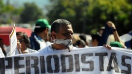 Periodistas hondureños en protesta
