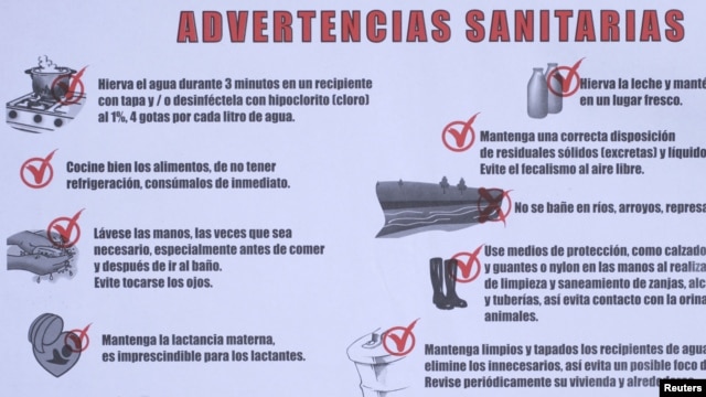 Advertencia sobre los casos de cólera en Cuba y las medidas a tomar. 