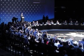 Clausura de CELAC-UE en Santiago de Chile, el domingo 27 de enero de 2013.