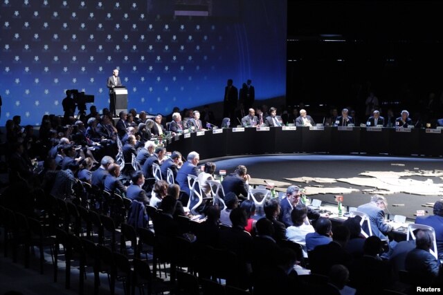 Clausura de CELAC-UE en Santiago de Chile, el domingo 27 de enero de 2013.