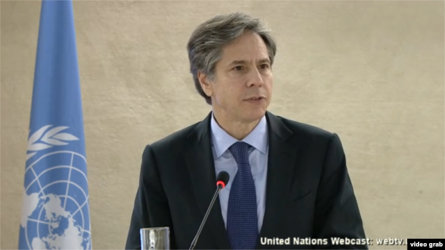 El secretario de Estado adjunto de EEUU, Antony Blinken, durante su intervención en la ONU.