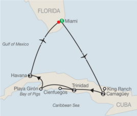 Mapa de la travesía que planea Globus. Tomado de www.globusjourneys.com.