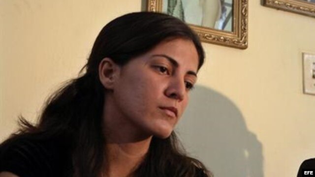 Rosa María Payá, durante una rueda de prensa en La Habana, Cuba