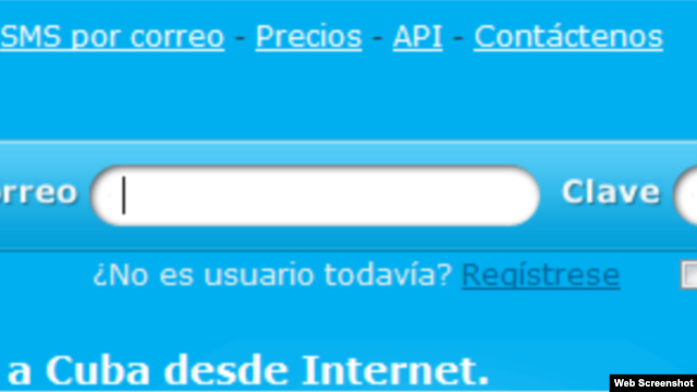 Sitio digital desde donde Viso Bello envía sms a Cuba y recibe sms desde Cuba