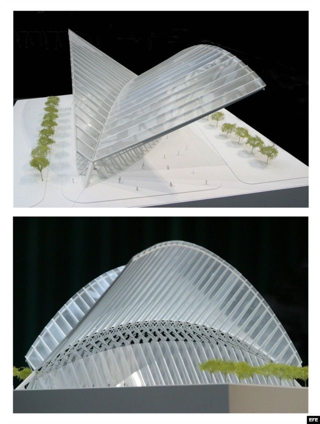 La estación de transporte público del nuevo World Trade Center de Nueva York, diseñada por el español Santiago Calatrava, fue aprobada hoy por la Autoridad del Puerto, propietaria del complejo y encargada del sistema de transporte.EFE/Miguel Rajmil