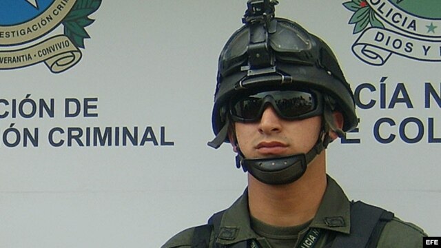 Fotografía de archivo de un policía colombiano. 