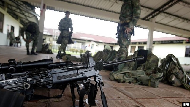 Vista de tropas del Ejército Nacional de Colombia