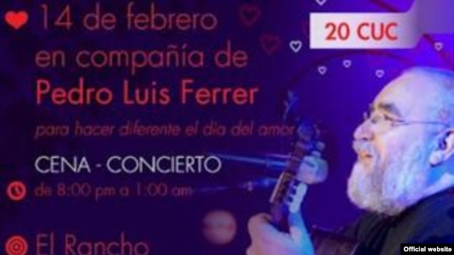 La promoción del concierto de Pedro Luis Ferrer en La Finca