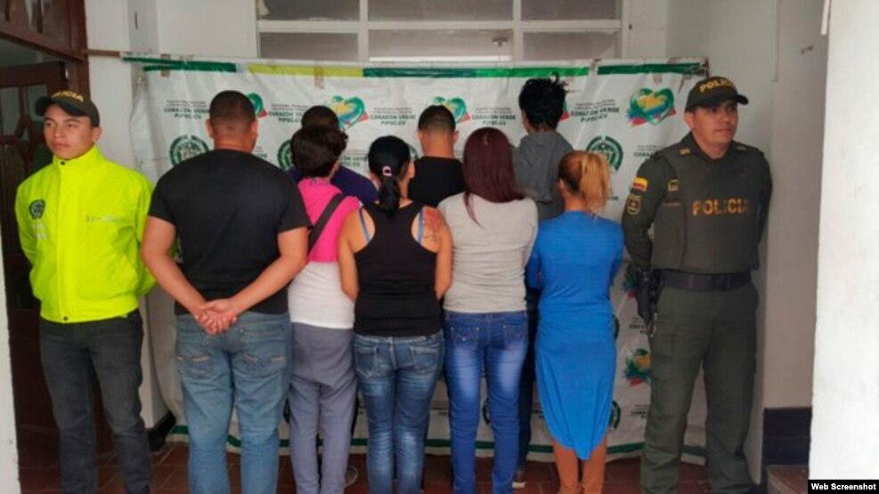 Cubanos detenidos en la localidad de Ábrego, en Colombia. ( Foto: Policía Nacional de Colombia)
