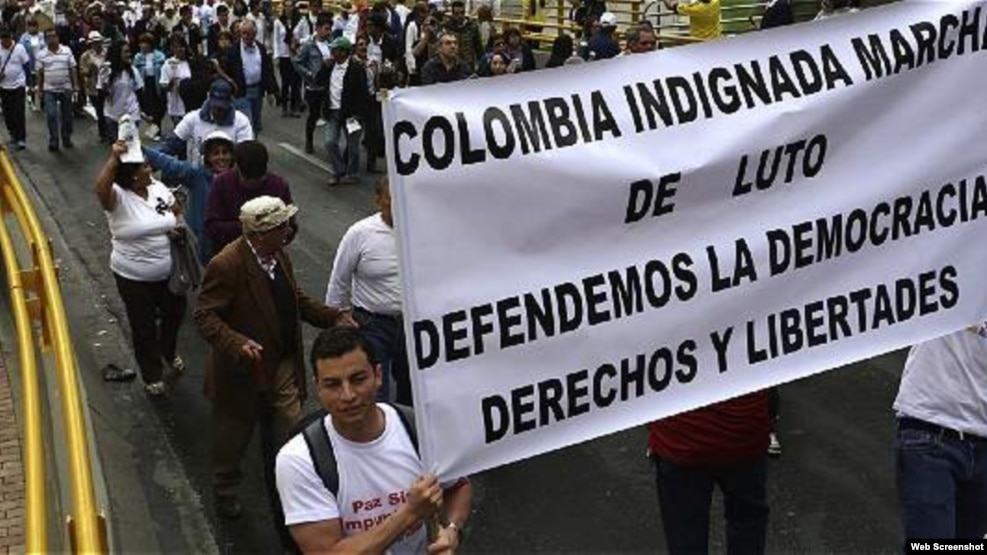 Marcha por la Paz en Colombia en protesta por las negociaciones con las Farc