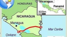 Trazado del Gran Canal Interoceánico de Nicaragua