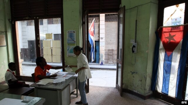 Un colegio electoral en La Habana.
