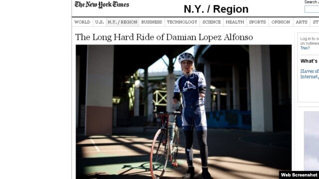 Hace dos años el New York Times también le dedicó al ciclista cubano Damián López Alfonso un amplio reportaje.