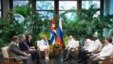 Valentina Matvienko en reunión con Raúl Castro en La Habana.