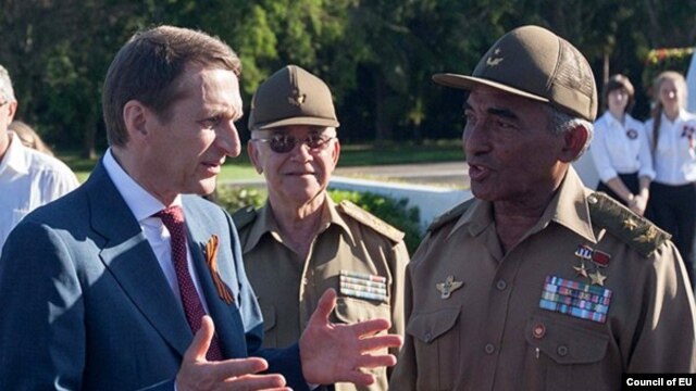 El presidente de la Duma rusa, Serguei Naryshkin, de visita en Cuba.