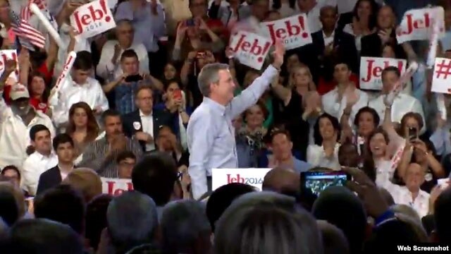 Exgobernador de la Florida Jeb Bush anuncia su candidatura republicana para la Presidencia.