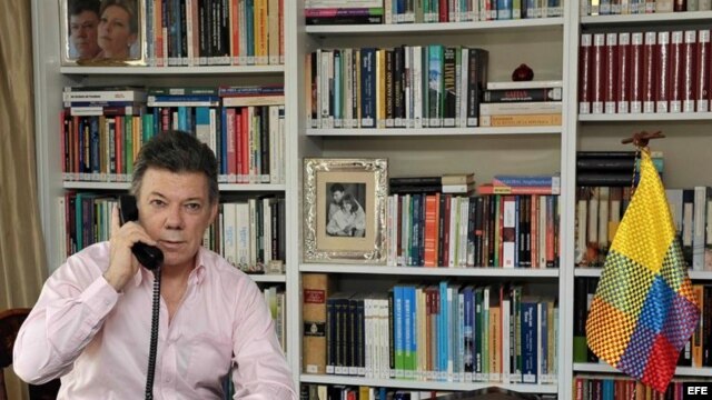 Fotografía cedida por la Presidencia que muestra al presidente de Colombia, Juan Manuel Santos.