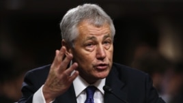 Former U.S. Senator Chuck Hagel (R-NE) testifies during a Senate Armed Services Committee hearing on his nomination to be Defense Secretary, on Capitol Hill in Washington, January 31, 2013. Hagel, 66, is a decorated Vietnam War veteran and a former two-te