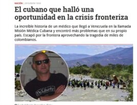 Imagen del artículo publicado en Semana con el médico cubano Leobel González en primer plano.