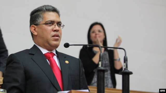 Archivo - Elías Jaua, durante una intervención en la Asamblea Nacional en Caracas (Venezuela). 