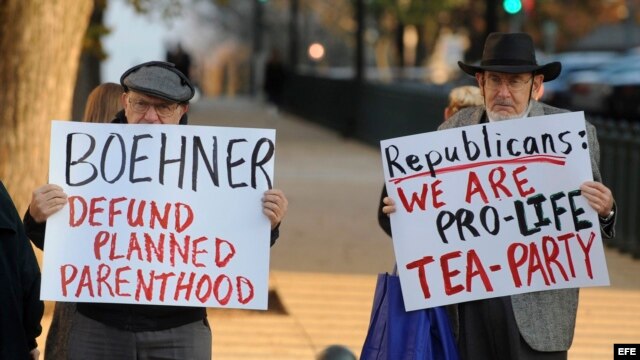 Simpatizantes del Tea Party se manifestan en contra del aborto.
