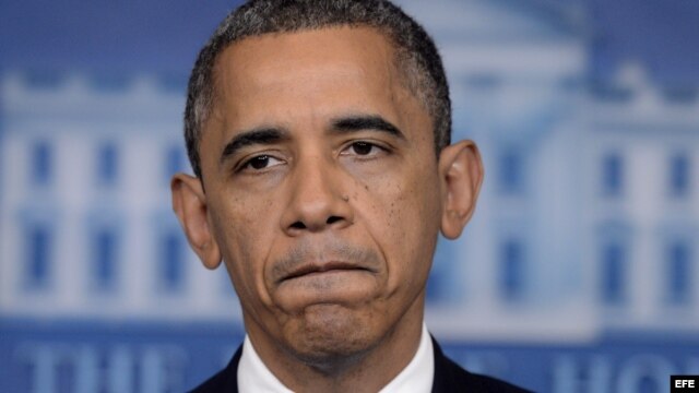 El presidente de Estados Unidos, Barack Obama, habla sobre el Huracán Sandy en una rueda de prensa convocada en la Casa Blanca.