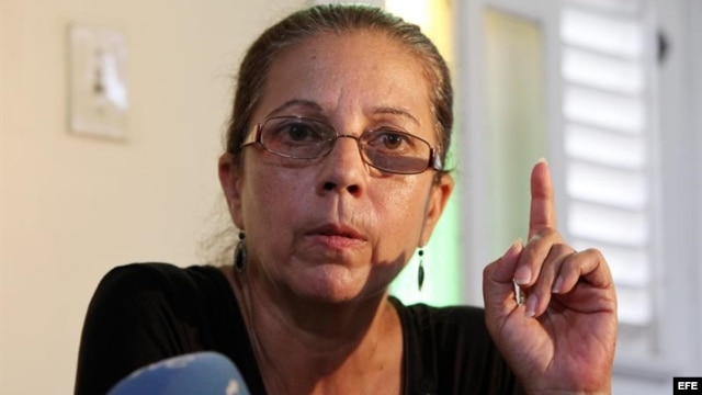 Foto de archivo: Ofelia Acevedo, durante una rueda de prensa en La Habana, Cuba